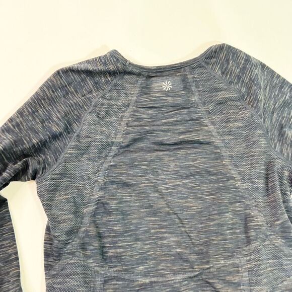 Athleta Shirt Womens XL Fastest Track Space Dye Ruched Stretchy Top Thumbholes - Picture 11 of 11